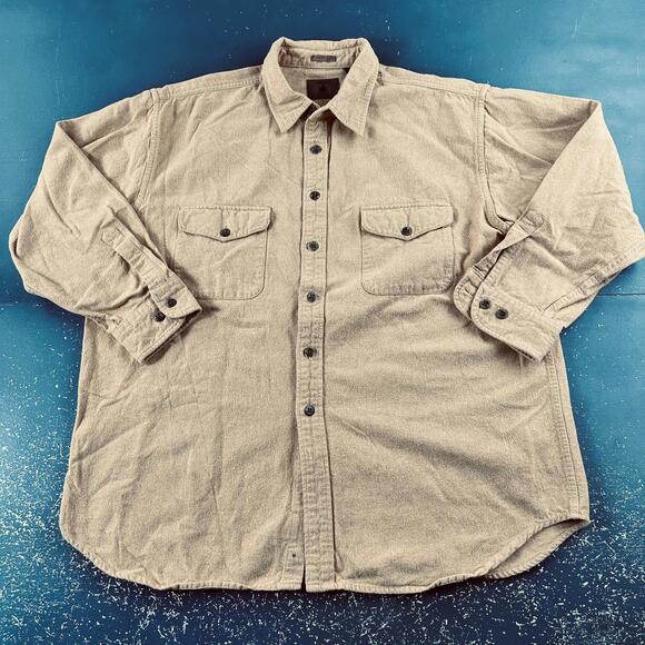 Other - VTG St Johns Bay Shirt Mens XL Yellow Chamois Heavy Winter Flannel Utility EUC